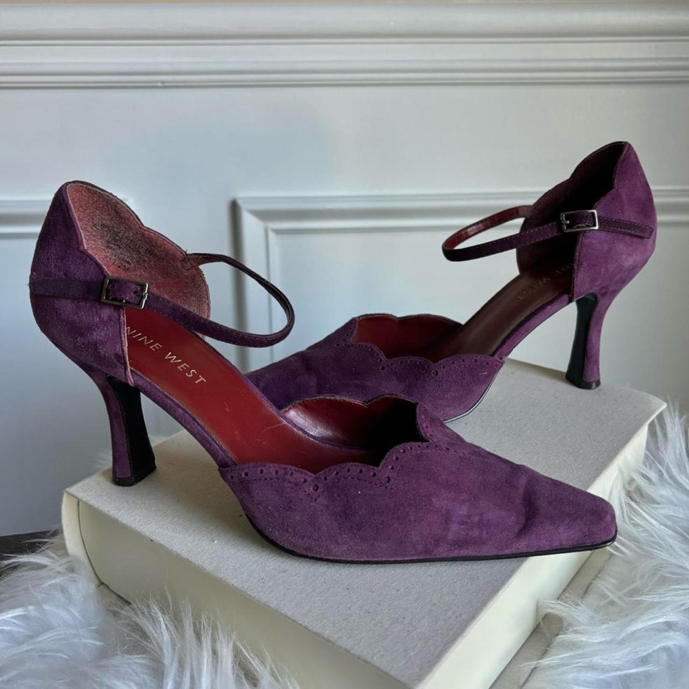 Nine West Purple Suede Heels